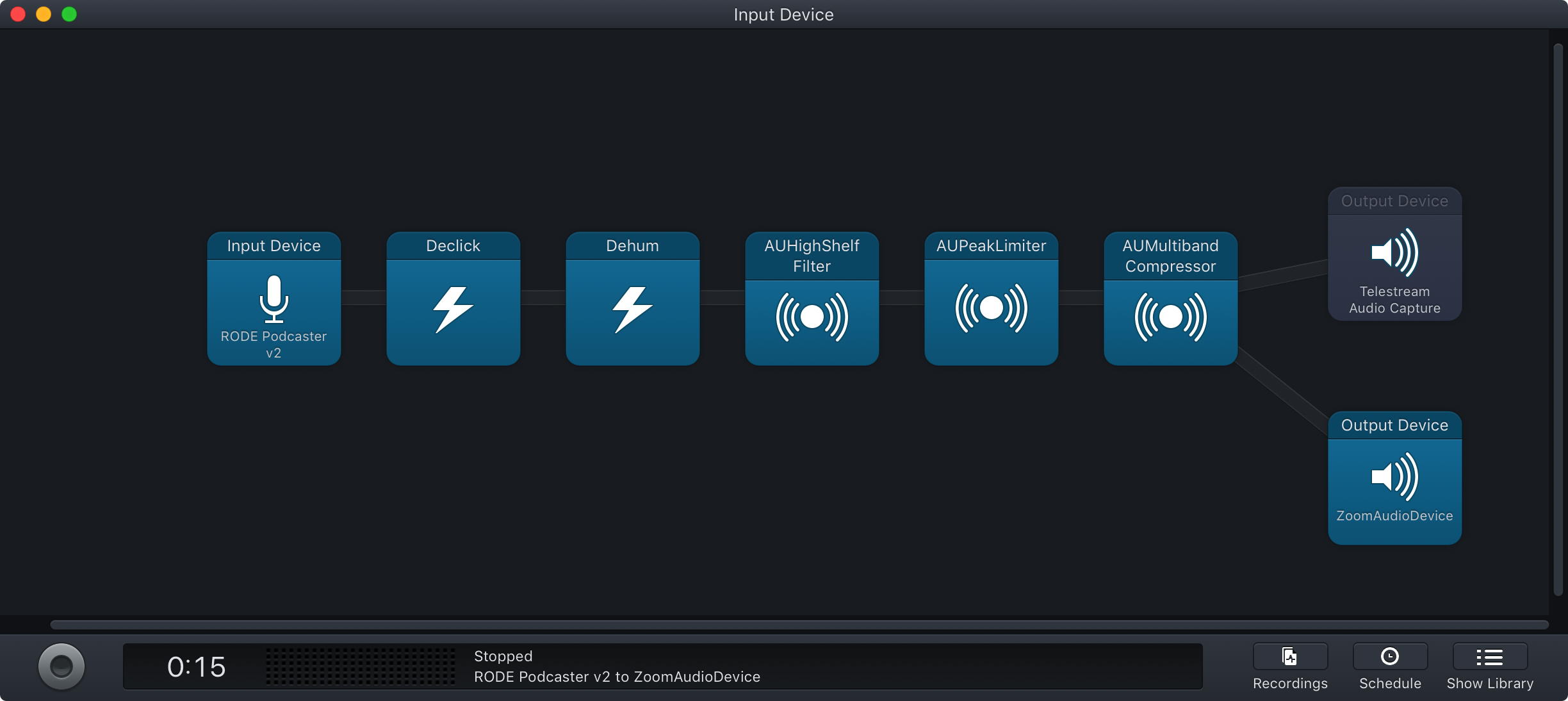 settings for microphone on audio hijack pro